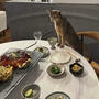 広島風お好み焼き&焼きそば相盛りと、鉄板に釘付けになるわか坊（かわいい）