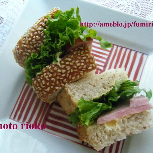 ●レタスとハムの昼ごパン●