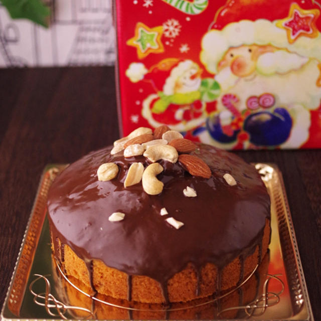 クリスマスに♪香ばしいナッツケーキ(アーモンドとクルミ)☆簡単にできる焼き菓子・ケーキ(Suipa.ケーキ箱モニター)