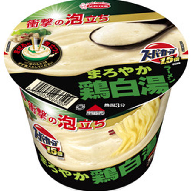 衝撃の泡立ち　スーパーカップ1.5倍　まろやか豚骨醤油