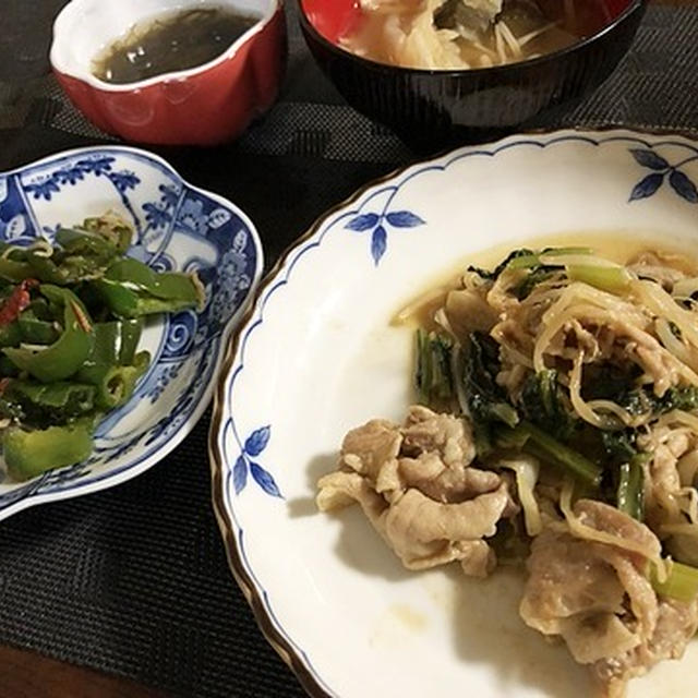 予定がぎっしり～(;^_^A＆小松菜と豚肉の味噌炒め