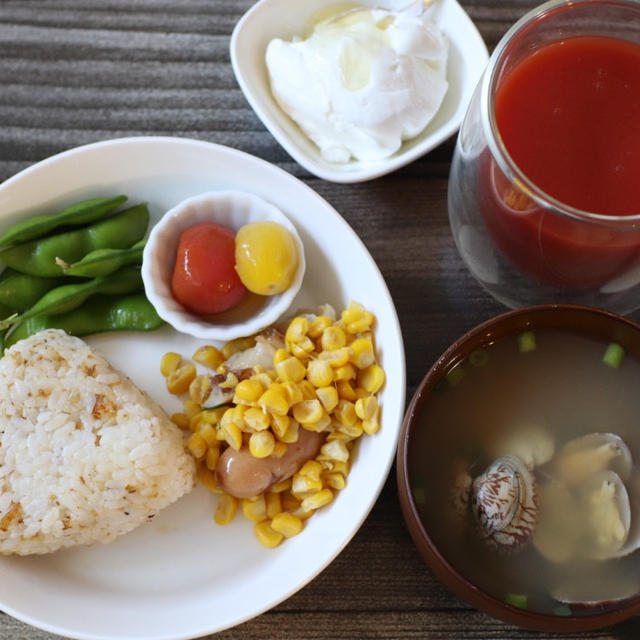 夏野菜スペシャル的な朝ごはん！食欲ないときはご飯に味付け！！
