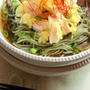Green Tea Soba Noodle Cold Soup with Seafood Tempuraシーフード天ぷらのせ冷たい茶蕎麦