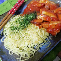 イタリアン風！チキントマト餡掛け焼そば！マルちゃんだから出来る訳・・それは秘密にしないよ！！！