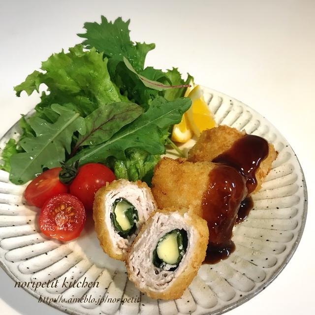 薄切り肉deしそ&チーズのミルフィーユひとくちカツ♡