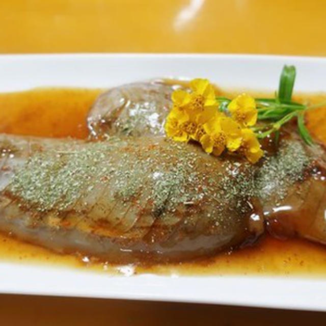 アケビの照り焼き餡かけ～ｖ（＾０＾）/