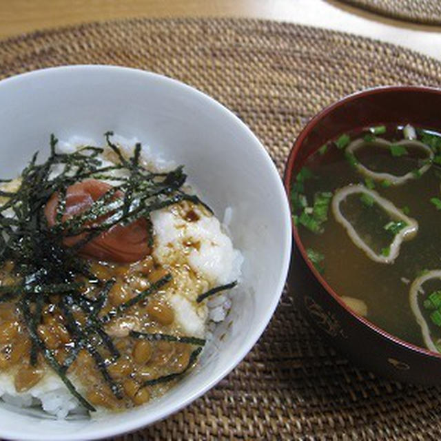 夏バテに負けるな！梅とろろ納豆ごはんで朝ごはん