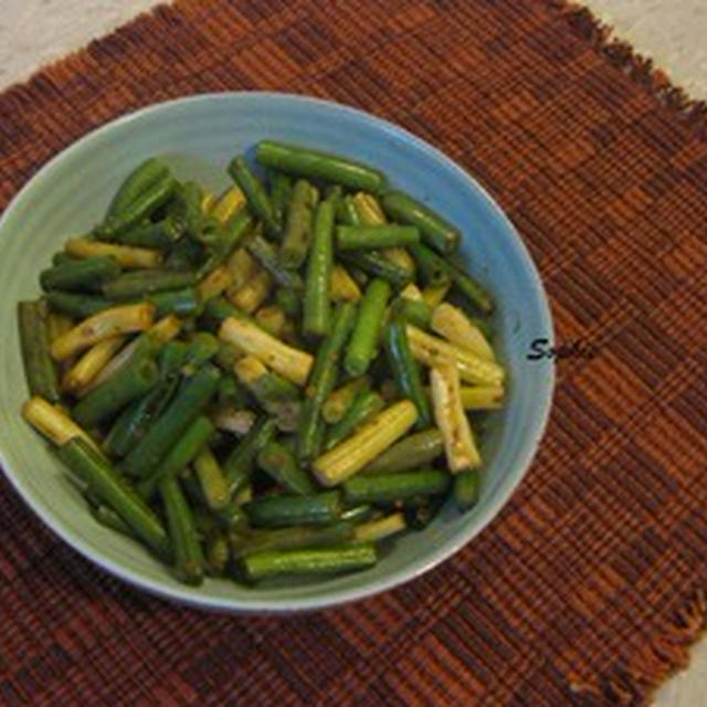 インゲン（三度豆）のにんにく和え