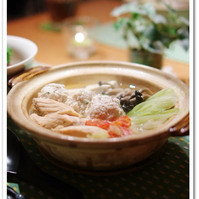 鮭と鶏団子のお鍋　と　まぐろ漬け丼
