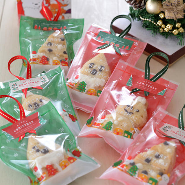 バターケーキのクリスマス簡単ラッピング。【シリコンモールド】