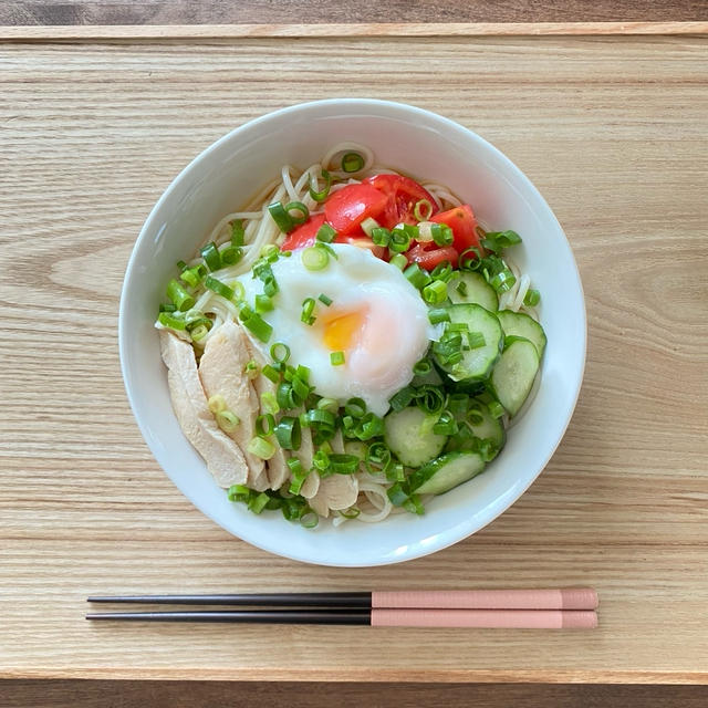 いただきものの〝そうめん〟で朝ごはん