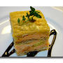 サーモンと油揚げ、ちりめんキャベツのミルフィーユ【Mille -feuille de Saumon et Chou et Fromage de soja frit】