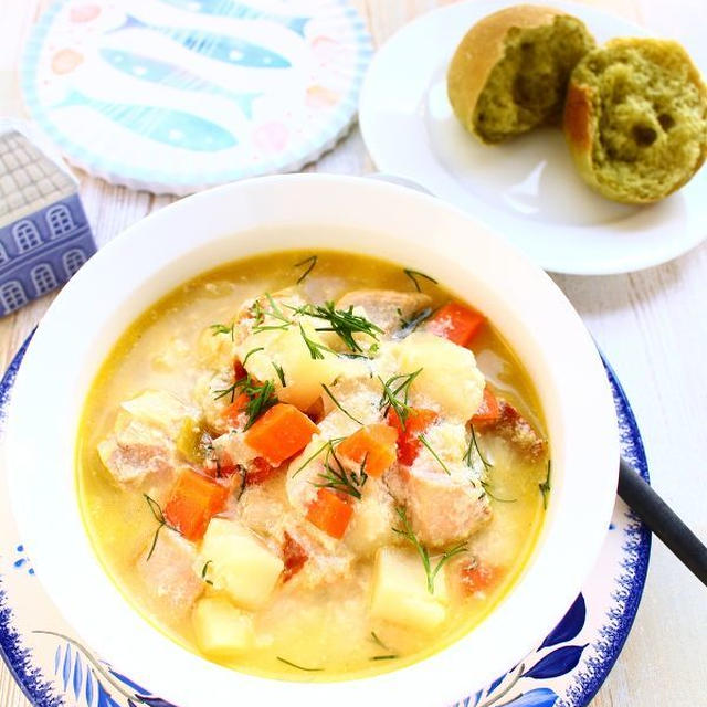 【ヨーロッパのおそうざい】 鮭とじゃがいもの北欧風スープ