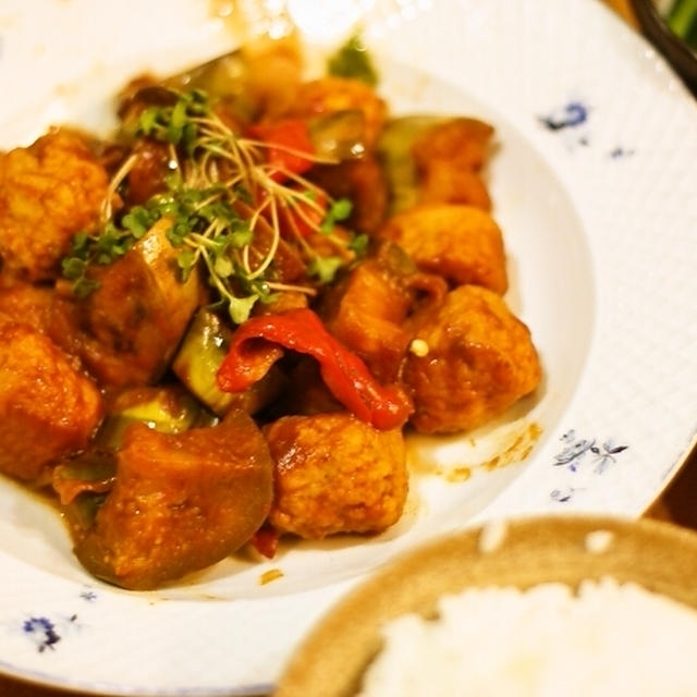 冷凍肉団子で１品♪