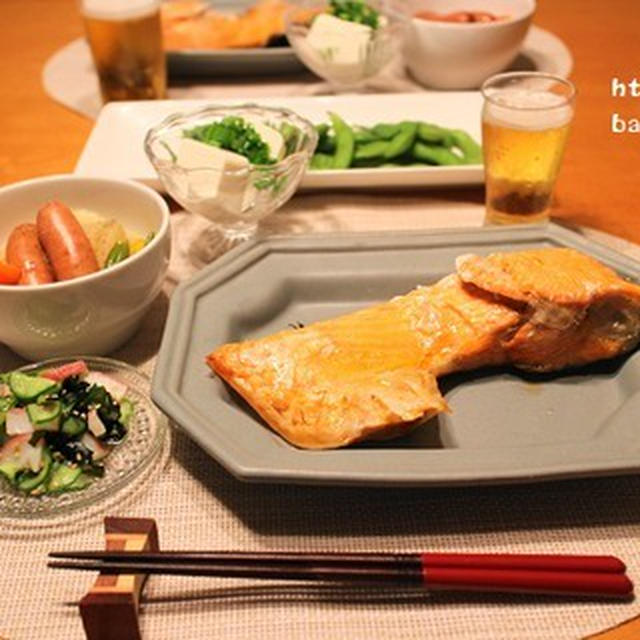 『鮭カマ』とストウブで『和ポトフ』の献立。