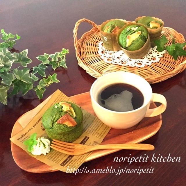 咲いてたぁ♡と焼くまで5分♡HMde簡単 抹茶ホワイトチョコマフィン♡