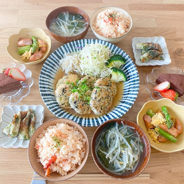 ◎ ひじきのお豆腐ハンバーグでお昼ごはん