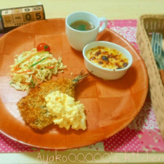 【揚げない☆オーブン焼きdeチーズイン鰯のフライ定食なおうちゴハン＊】