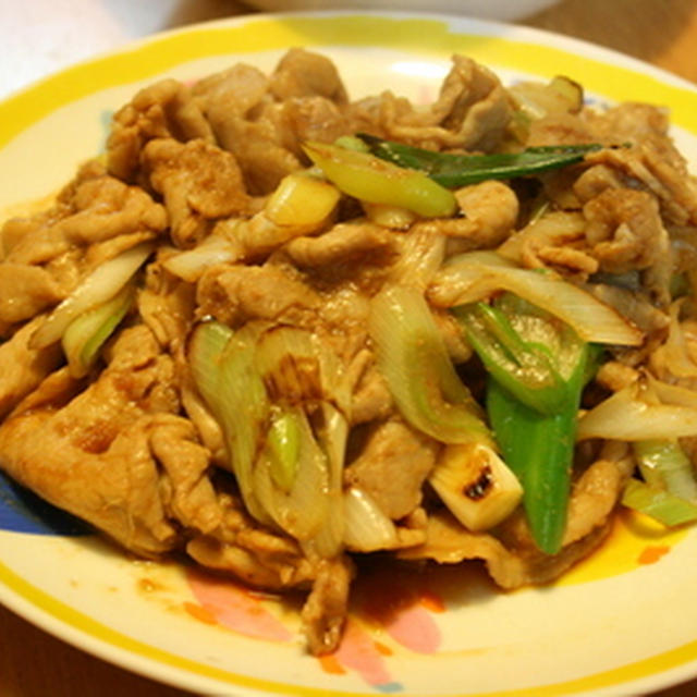 長ネギ豚肉炒め