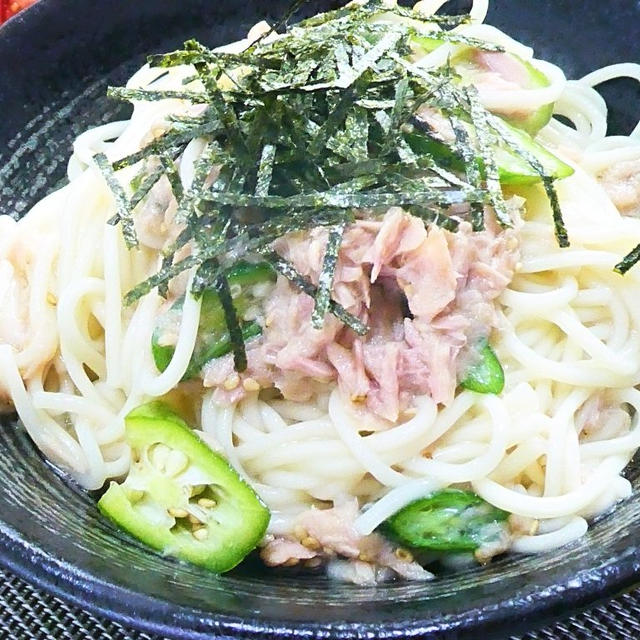 ツナとオクラの混ぜそうめん｜レシピ・作り方