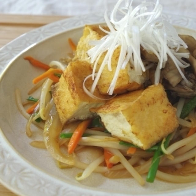 【２０１３年スパイス大使】焼き厚揚げと茸の野菜あんかけ