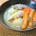 簡単、作り置きで温まろう〜アレンジいろいろ根菜とソーセージのポトフ。 by akkiさん
