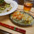 じゃがりこせんべいとなすと肉味噌のそうめん