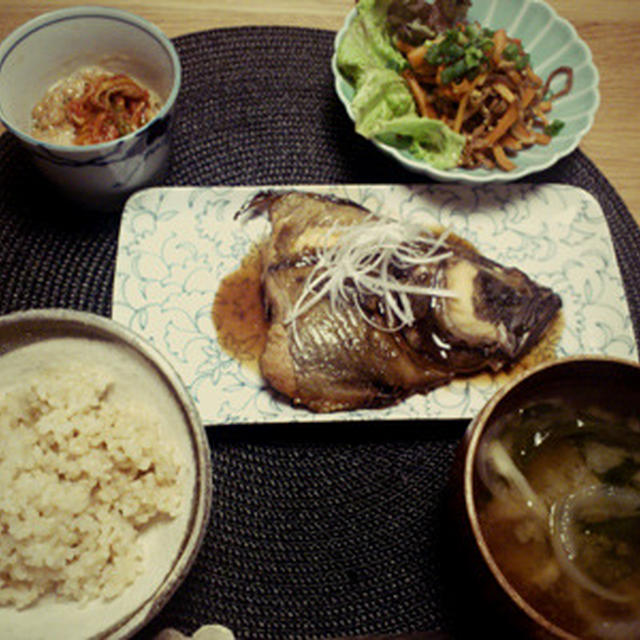 子持ちカレイの煮付け定食 晩ごはん By Lotusさん レシピブログ 料理ブログのレシピ満載