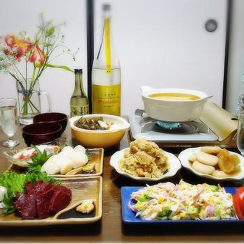 【家飲み/日本酒】59 Takachiyo 八反錦壱号 * 春のおつまみ わかめしゃぶしゃぶ
