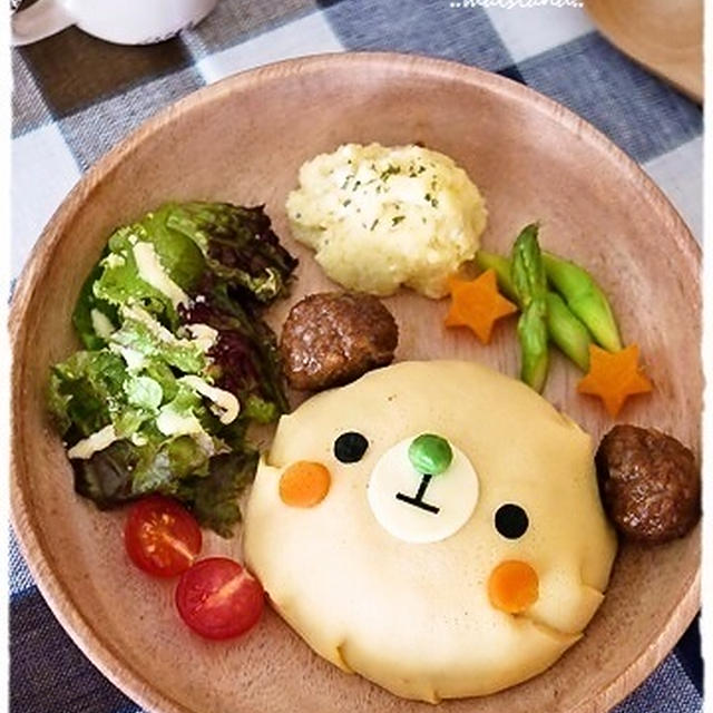 【くまちゃんオムライスのランチプレート】