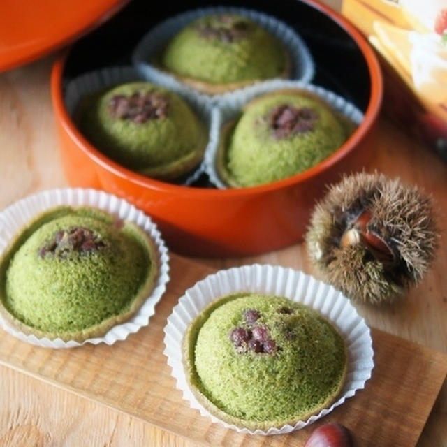 極上のふわふわとろとろ抹茶鹿の子カスタードケーキ