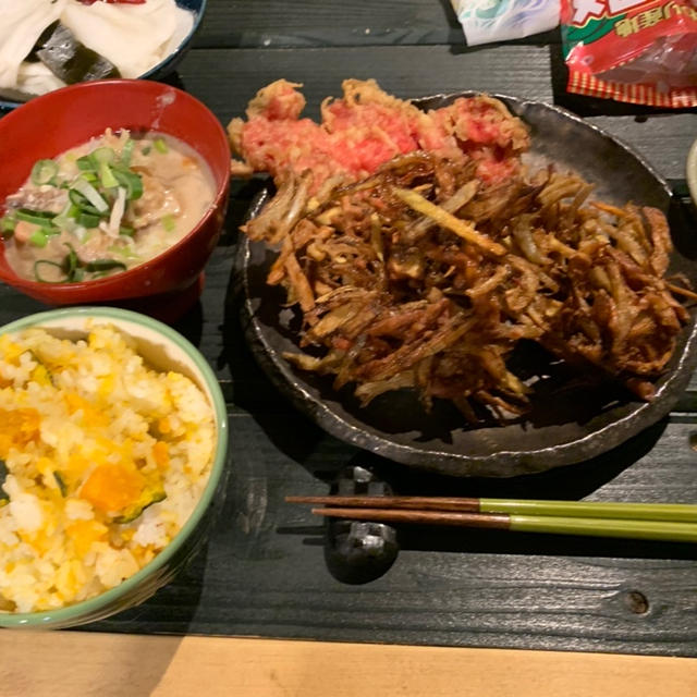冷凍保存品を使って冷凍保存品を作った晩ごはん。