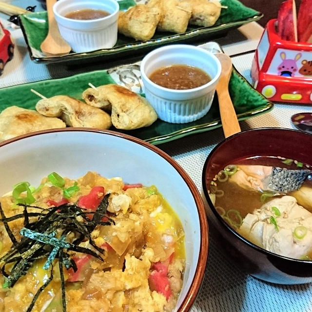 我が家のイチオシ【揚げ玉の玉子丼】de 夕食　＆　朝からテンションひくっ、機嫌悪すぎっ！?