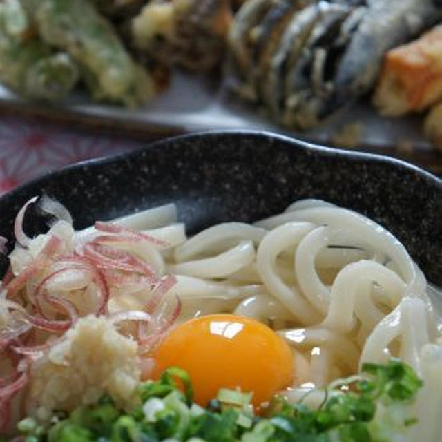 烏骨鶏の卵で釜玉うどん♪