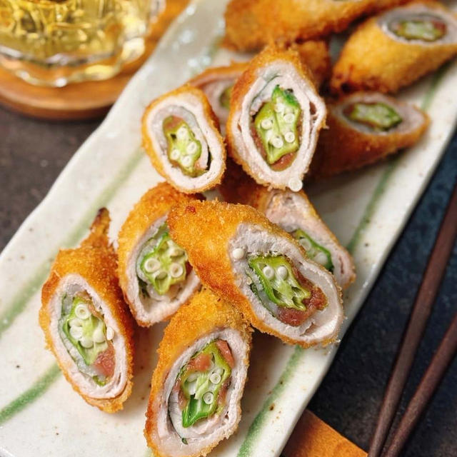 パクパク止まらない！夏にうれしい爽やかおかずサクサク＆ねばねば！『梅しそオクラの豚肉巻きフライ』