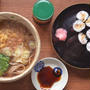 蕎麦と納豆巻き。