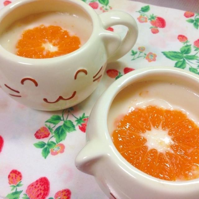 ミカンの牛乳寒天☆