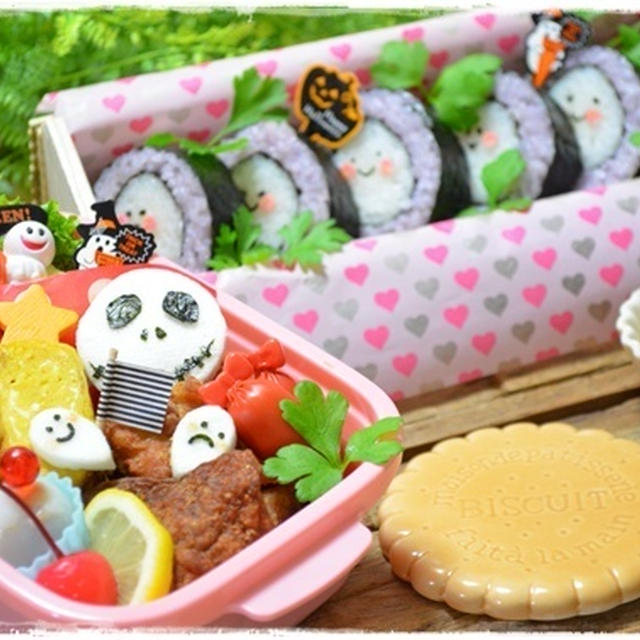 おばけちゃん海苔巻きでハロウィン弁当☆