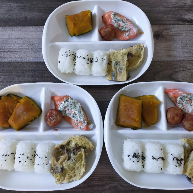 やってしまった…と、朝用意して10分で鮭の晩ごはん♪