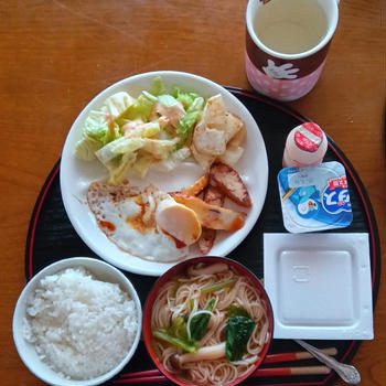 朝ご飯は８時半　かぶのオイル焼きとそうめん煮
