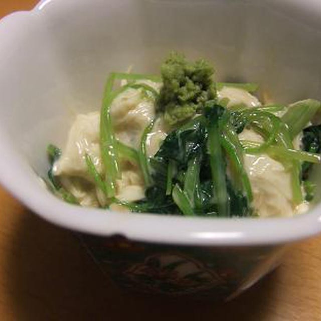 湯葉とみつ葉のわさび醤油和え