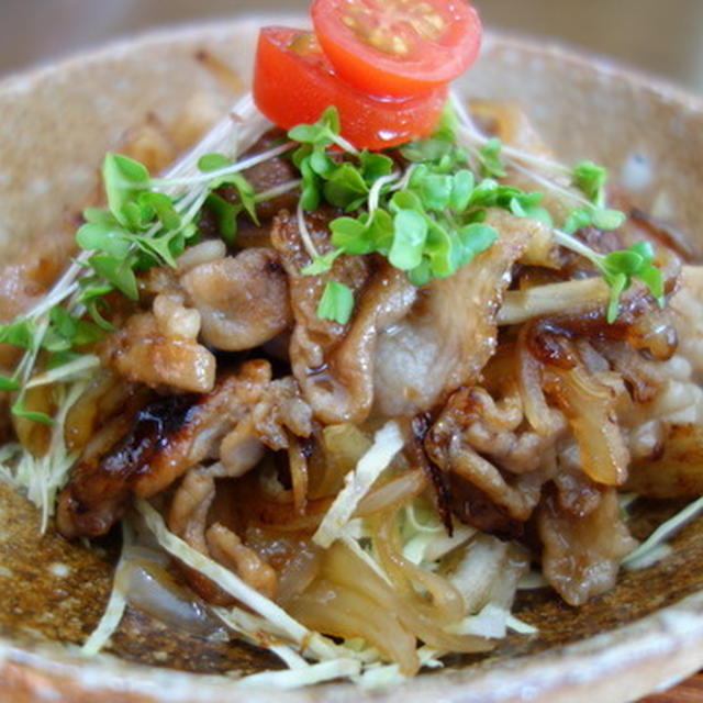 生姜焼き丼と鮭缶のそぼろ丼