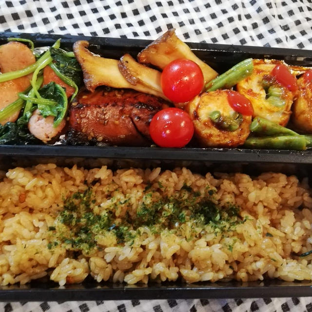 10分♡節約弁当～令和２年９月３日～　★チーズINチキンロール★トマトソース煮