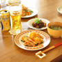チキンソテーのっけ野菜炒めの、おろしポン酢でお約束の泡～！と、木曜日のお楽しみ