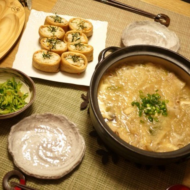 豚バラみぞれ鍋とかフリマとか。Pork and daikon hot pot and.