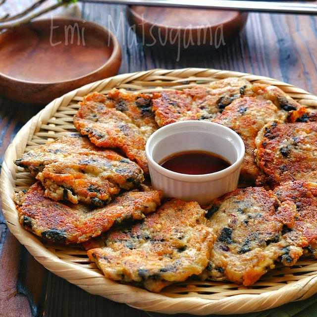 包丁不要！さば缶と豆腐のもちもち海苔チーズチヂミ