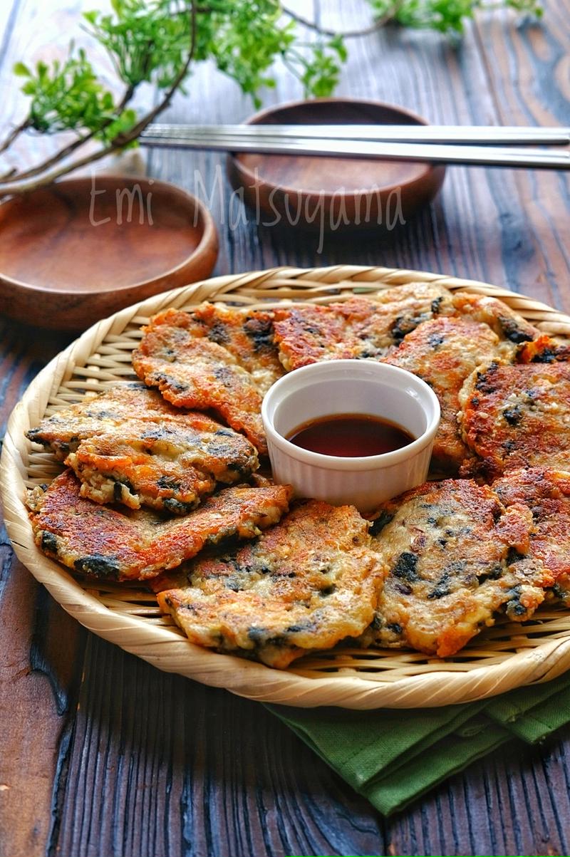 包丁不要！さば缶と豆腐のもちもち海苔チーズチヂミ