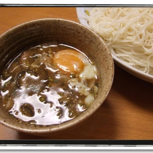 茄子と豚味噌のつけ素麺