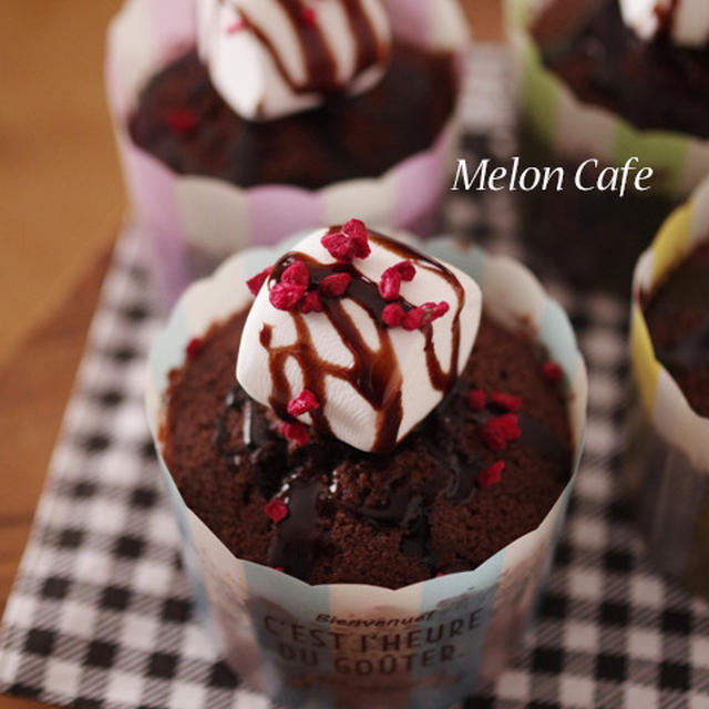 【レシピ】ダブルチョコのカップケーキでバレンタイン☆簡単ホットケーキミックス(HM)で♪
