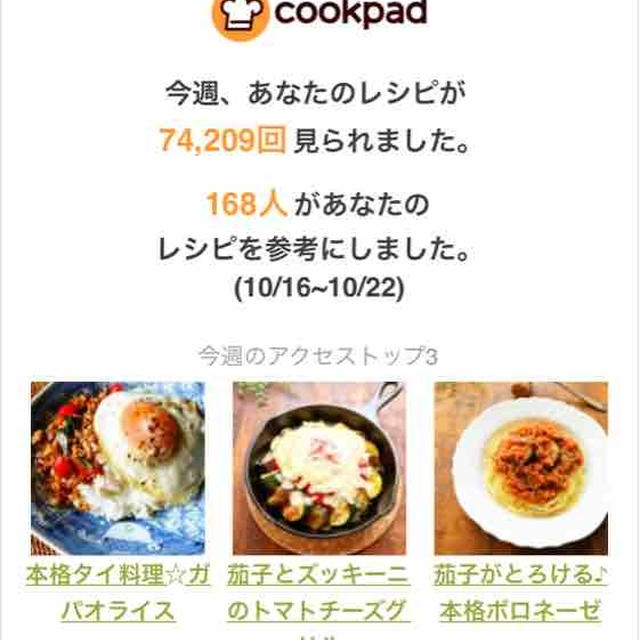 クックパッドさんの週間レポート